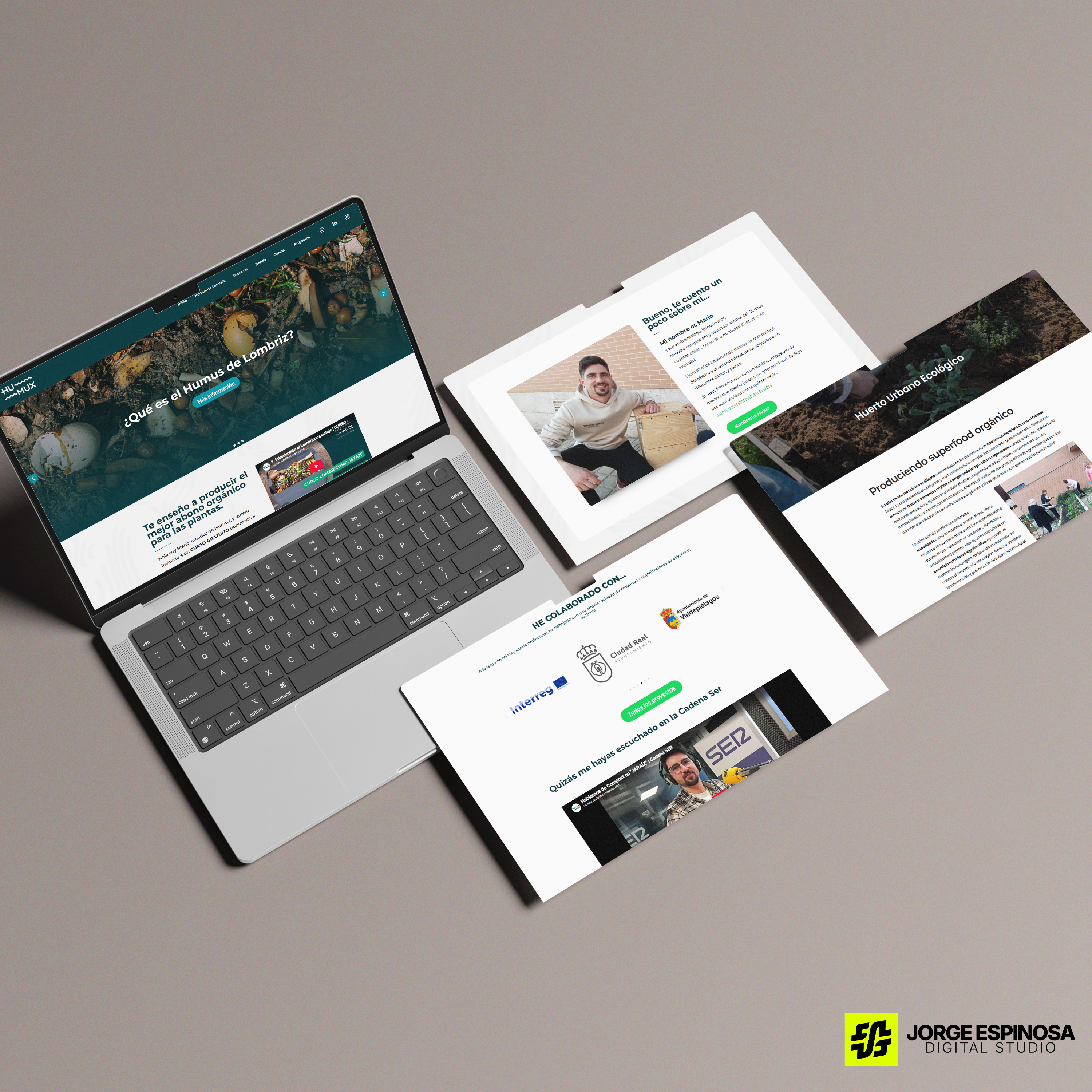Mockup web de Humux
